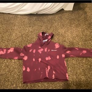 maroon bleached champion sweatshirt